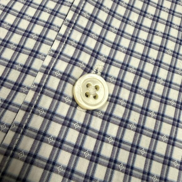 Ermenegildo Zegna Dress Shirt Check Textured Cotton Long Sleeve 15.5 Medium - Picture 4 of 10